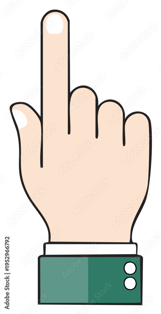 Fototapeta premium Human Hand Pointing Upwards Illustration in Business Suit with Two Buttons