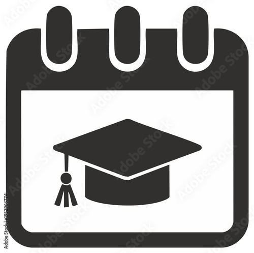 Calendar with graduation cap icon representing academic events and important dates