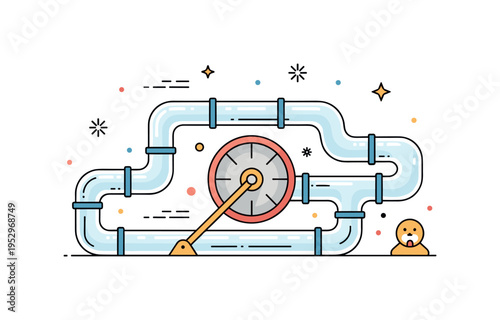 Hamster tunnel maze simplified network of transparent tubes curving around a central exercise wheel, expressing adventure and playful movement in a contained