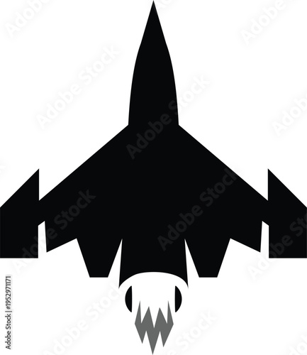 Black fighter jet icons collection aviation silhouettes 