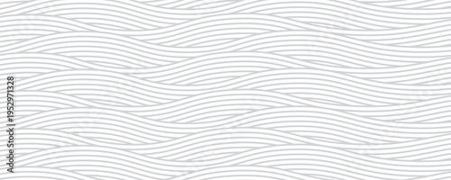 White and blue minimal abstract background with wavy linear pattern. Vector digital design