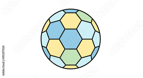 Colorful Soccer Ball Closeup View.