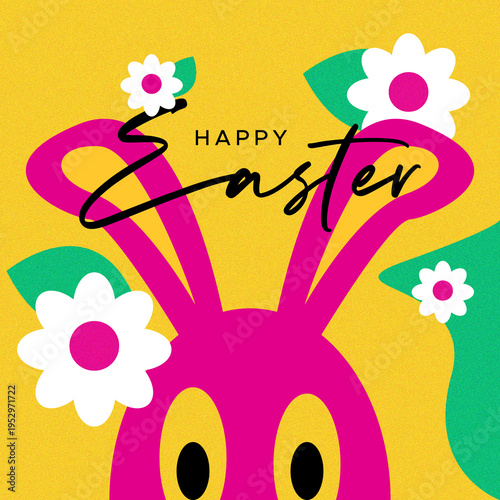 happy easter illustration poster design