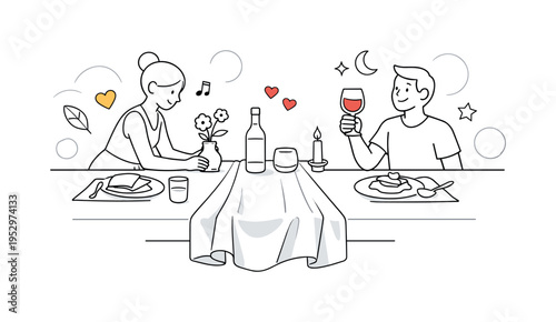 Table runner. Long fabric runner centered on a dining table, gentle folds and lines showing texture, minimal tableware placed neatly. Calm, elegant dining