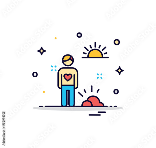 Dealing with the aftermath of a life altering accident financial and legal adjustment theme showing a document icon and small shield symbol beside a figure