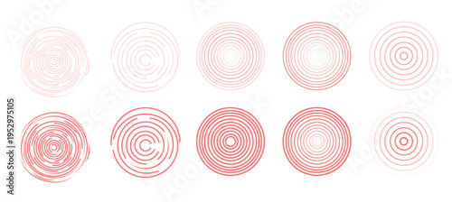 Wave sonar. Radar with signal. Icon of pulse. Concentric sound circle. High sonic frequency with vibration in air. Noise and energy from speaker. Symbol of radio, military protection and scan. Vector