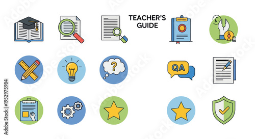 Collection of Educational and Learning Icons for Teaching and Study.
