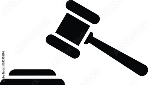 Judge Gavel Silhouette Illustration — Law Justice Courtroom Legal Authority Decision Symbol and Judicial Theme Artwork for Stock Art Success