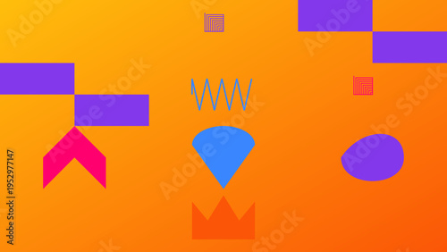 Abstract Geometric Shapes on Gradient Background