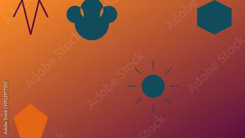 Geometric Shapes on Gradient Background