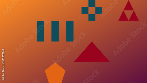 Abstract Geometric Shapes with Gradient Background