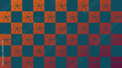 Abstract Checkered Pattern Background with Lines and Color Gradient