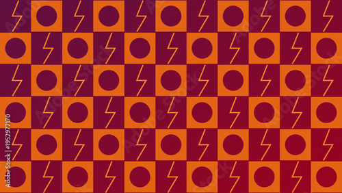 Abstract Pattern with Geometric Shapes in Red and Orange