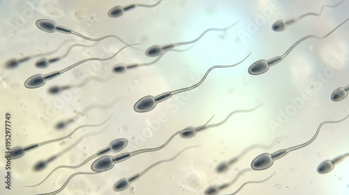 Sperm cell biology fertility reproduction microscope medical science healthcare anatomy human movement semen swimming macro closeup lab research concept background pattern fluid life medicine
