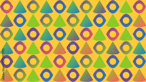 Geometric Pattern with Triangles and Rings
