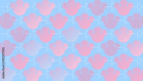 Pastel Paw Print Pattern on Light Blue Background