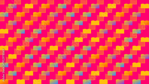 Bright Abstract Pattern with Overlapping Squares