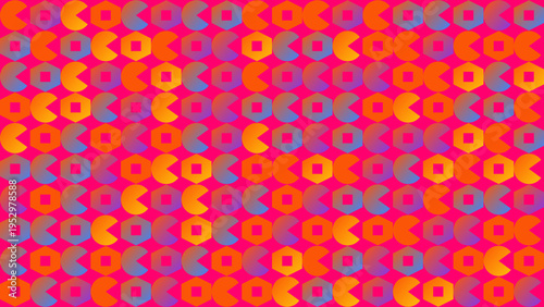 Vibrant Geometric Pattern on Hot Pink Background