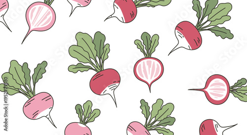 Colorful illustration of various beets.
