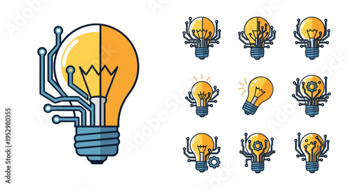 Diverse Fast Food Icons: Burger, Pizza, Taco, Sushi, Coffee, Restaurant, Food Truck