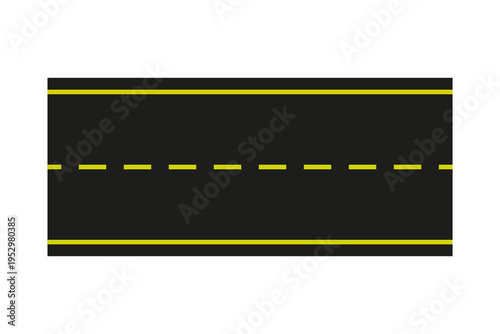 Paved road icon. Colored silhouette. Top view. Vector simple flat graphic illustration. Isolated object on a white background.