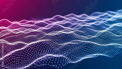Gradient wave pattern with white dots on pink blue background