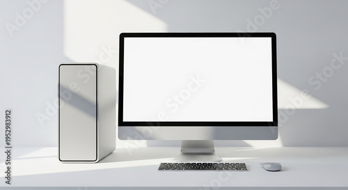 computer monitor with blank screen