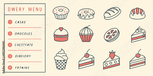 Dessert menu with silly names cake cupcake