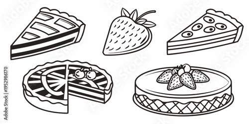 Desserts and cakes with fruit strawberry sweets