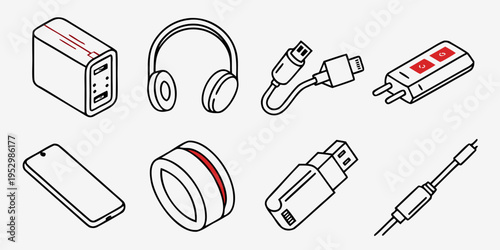 Electronic Devices Line electronics line devices headphones phone charger