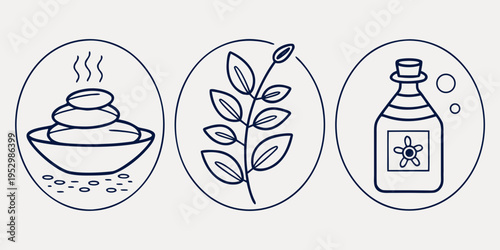 Spa and wellness with hot stones and herbal products