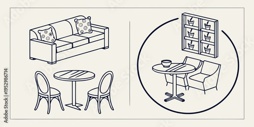 Furniture and home decor sofa couch chair table shelves