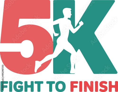 5K Run Fight to Finish Fitness Logo