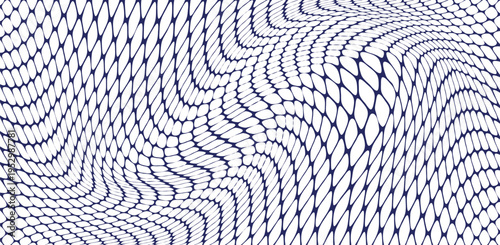 Blue abstract flowing mesh pattern wave background design