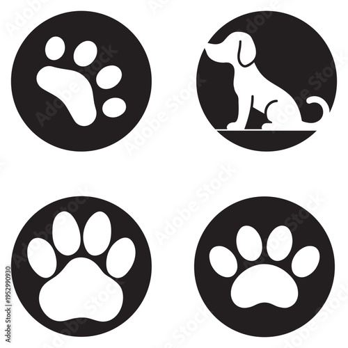 Adorable Dog Paw Icon Badge