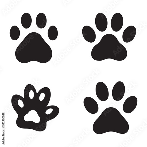 Flat Style Puppy Footprint Logo
