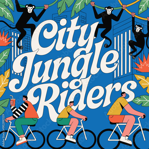 Urban Adventure — Humans Riding Bikes Through Skyscraper Vines and Swinging Monkeys