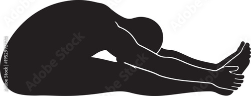 Person in a relaxed fetal yoga pose on a flat surface