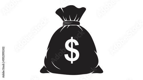 Money Bag with Dollar Sign Icon Vector Illustration