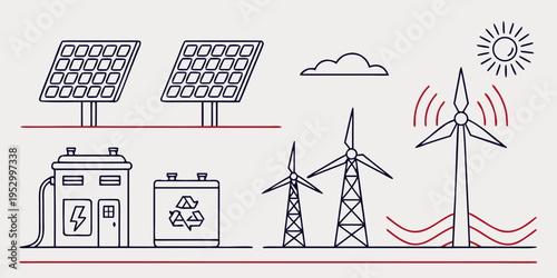 Renewable Energy Sources Solar Wind Power solar panels wind turbines battery recycling