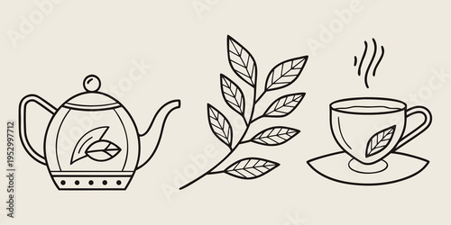 Tea and herbal teapot leaves