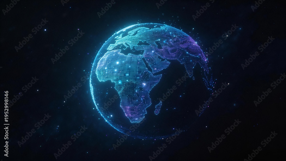 Fototapeta premium Digital globe in space