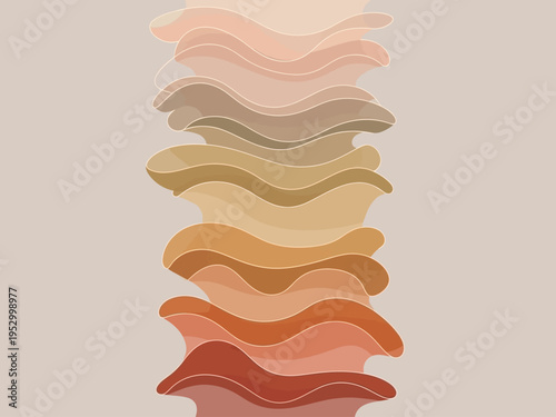 Stacked Layers of Colored Cosmetic Products.