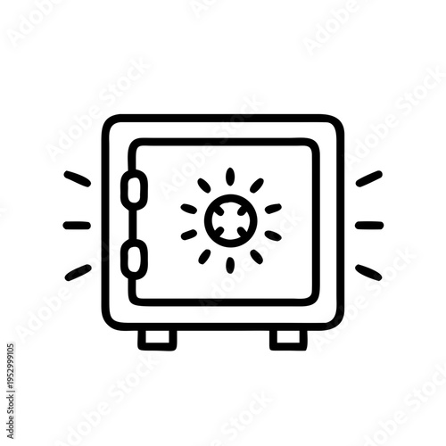 Secure safe box icon, money safe symbol, banking security sign, financial protection