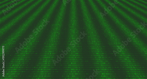 Pentagonal Data Arrays - Five Columns of Structured Binary Logic in Grayscale. Perspective.