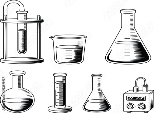 Housekeeping and cleaning service equipment set with bucket, spray bottle, mop and household supplies vector