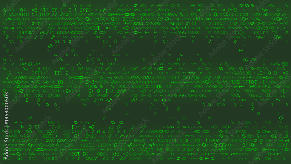 Obraz premium Horizontal Data Strata - Layered Binary Streams and Linear Digital Architecture