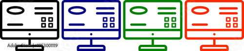 Computer desktop monitor icon with screen for technology and digital device