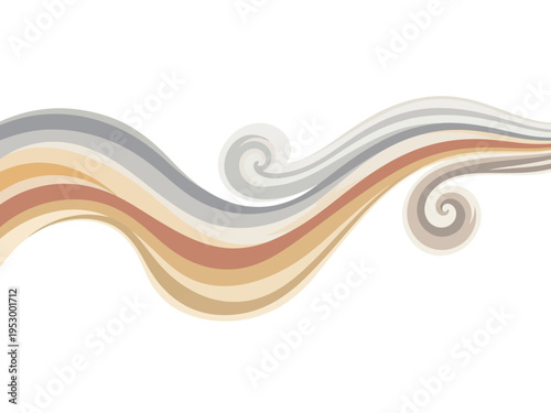 Abstract Wavy Lines with Swirling Patterns.