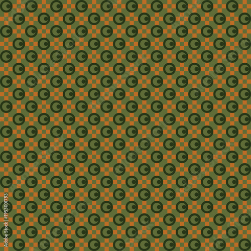 Geometric Pattern with Circles and Checkered Background